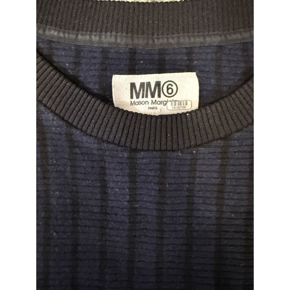 MM6 Maison Martin Margiela Women's M Black/Blue Waffle Knit Sweater Long Sleeve - Picture 6 of 8